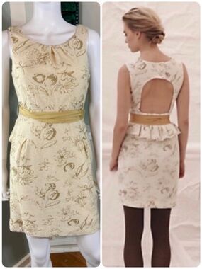 Moulinette Soeurs Windowpane Anthropologie Floral Mini Dress Floral Backless XS